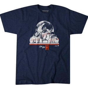 BREAKINGT Houston Astros For The H Graphic Short Sleeve T-Shirt Small Navy NWT